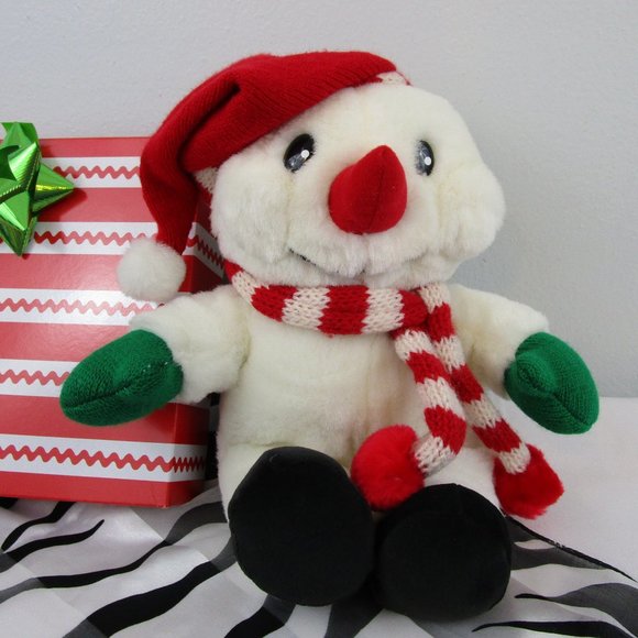 Vintage Cuddle Wit Stuffed Plush Snowman - Picture 6 of 8